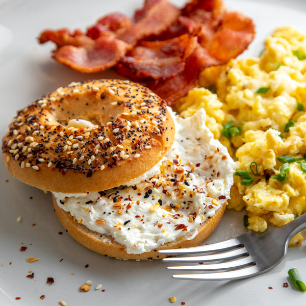 Everything Pagel w/ Cream Cheese Breakfast Plate - Bedrock Bakers