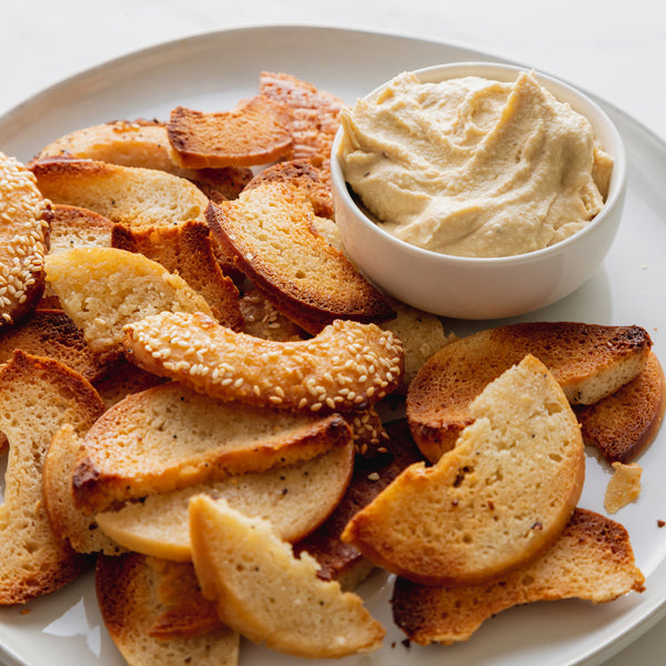 Sesame Pagel Chips w/ Hummus - Bedrock Bakers