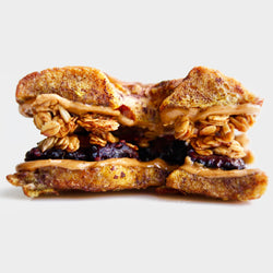 Blackberry French Toast Pagel Sandwich
