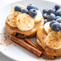 Peanut Butter, Banana, & Blueberry Cinnamon Raisin Pagel