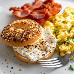 Everything Pagel w/ Cream Cheese Breakfast Plate