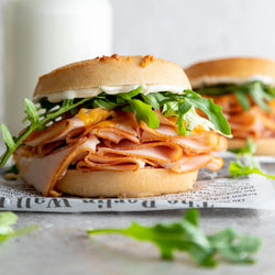 Turkey & Cheddar on Plain Pagel