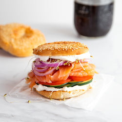 Salmon & Cream Cheese Sesame Pagel