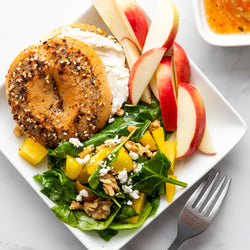 Walnut & Mango Salad with Cream Cheese Pagel