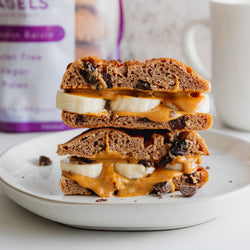 Toasted PB, Chocolate, & Banana Sandwich