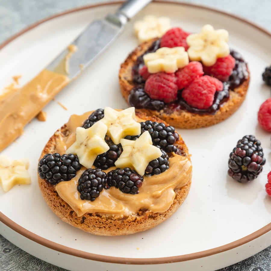 PB & J Toasted English Muffins - Bedrock Bakers