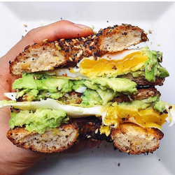 Everything Egg Avocado Pagel Sandwich