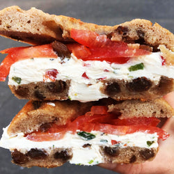 Veggie Cream Cheese Pagel Sandwich